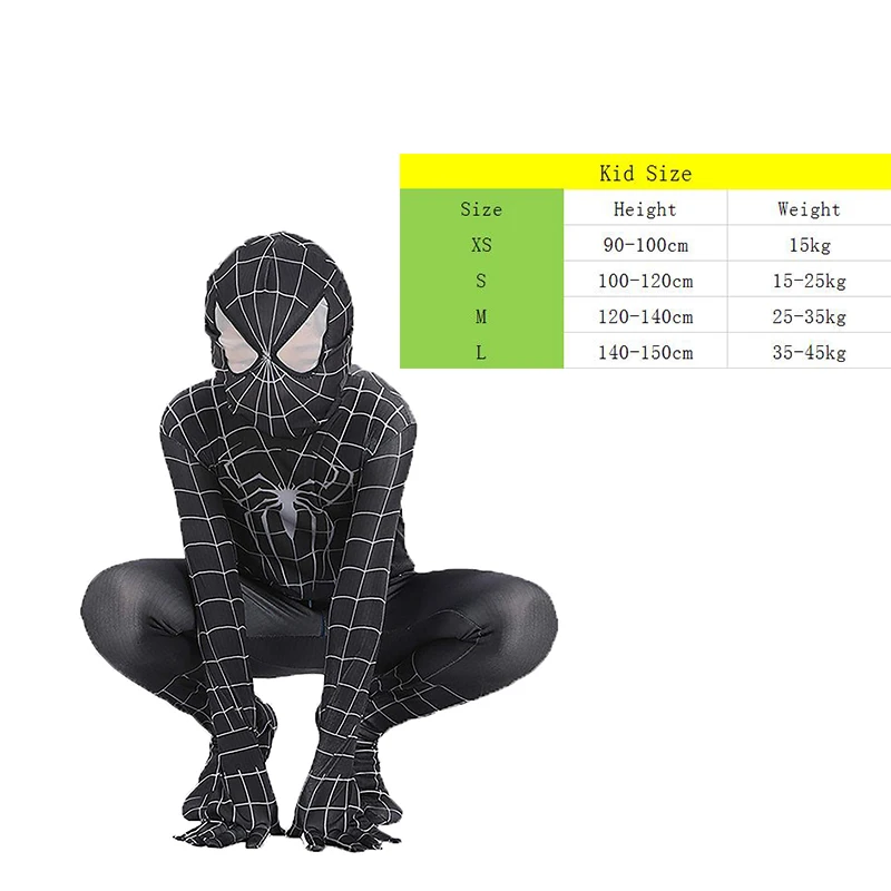black spiderman Новинка года; костюм Человека-паука для взрослых; костюм зентай для косплея супергероя-паука; костюм для Хэллоуина; комбинезоны - Цвет: black spiderman