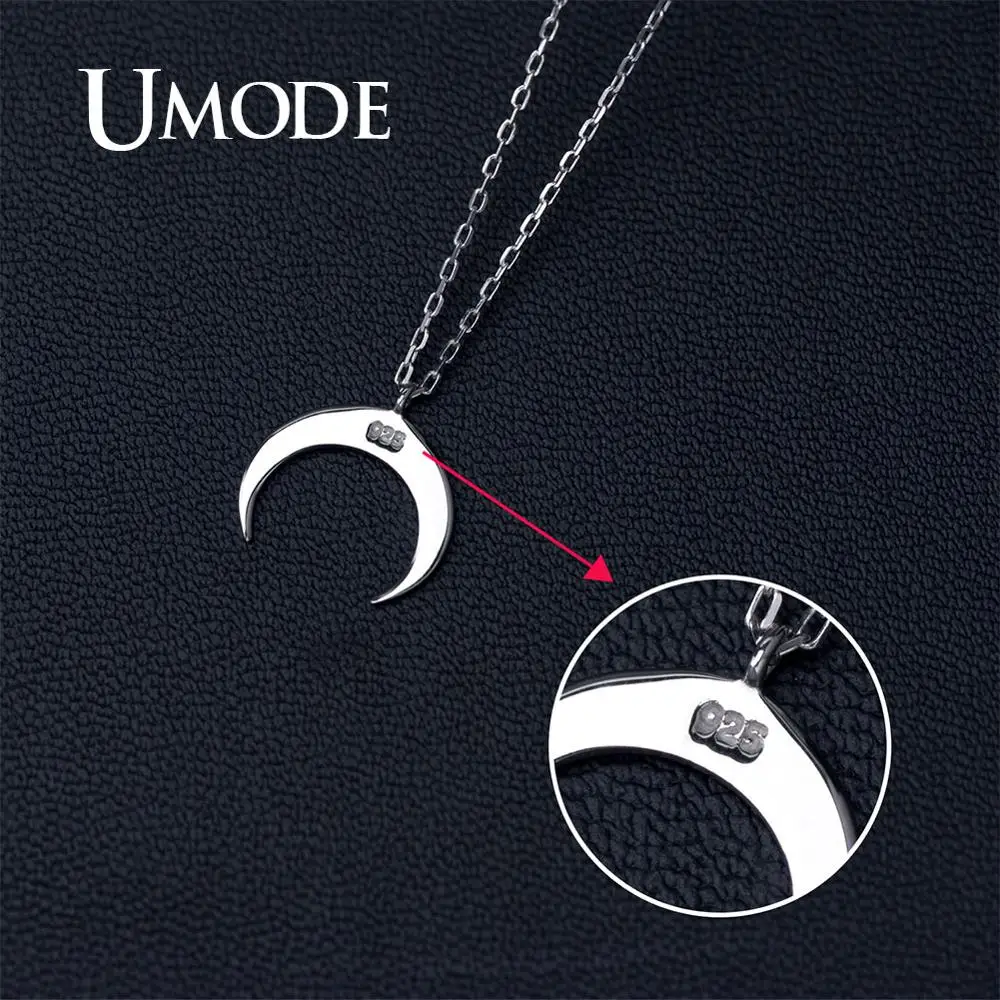 UMODE, модные серебряные ожерелья и кулоны с лунным 925 пробы, подарки для женщин, цепочки, милые романтические серебряные 925 ювелирные изделия ULN0395