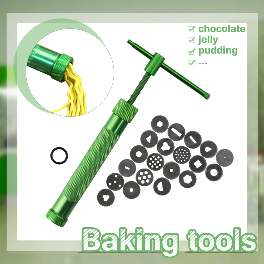

High Quality Green Clay Extruders Sculpture Gun Clay Sugar Paste Extruder Fondant Cake Sculpture Polymer Gun Tool