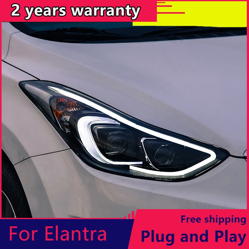 

KOWELL Car Styling For 2012-2016 Hyundai Elantra Headlights MD LED Headlight DRL Q5 Bi Xenon Lens High Low Beam Parking Fog Lamp