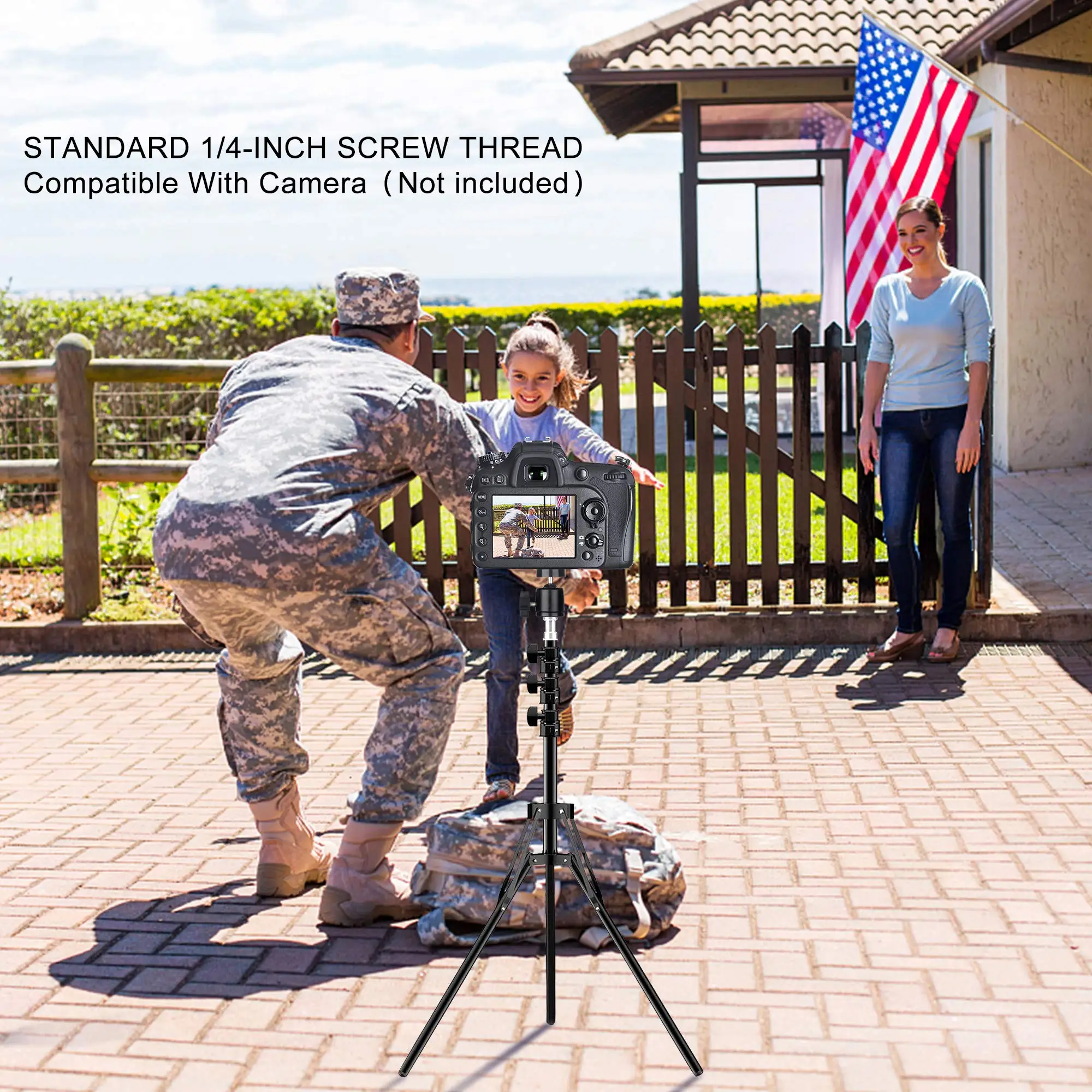 

Tripod For Phone With Bluetooth & Bag ,Foldable Tripod 1/4 Screw Head Stand For iphone Gopro Xiaomi Huawei & Live Photo Blogger