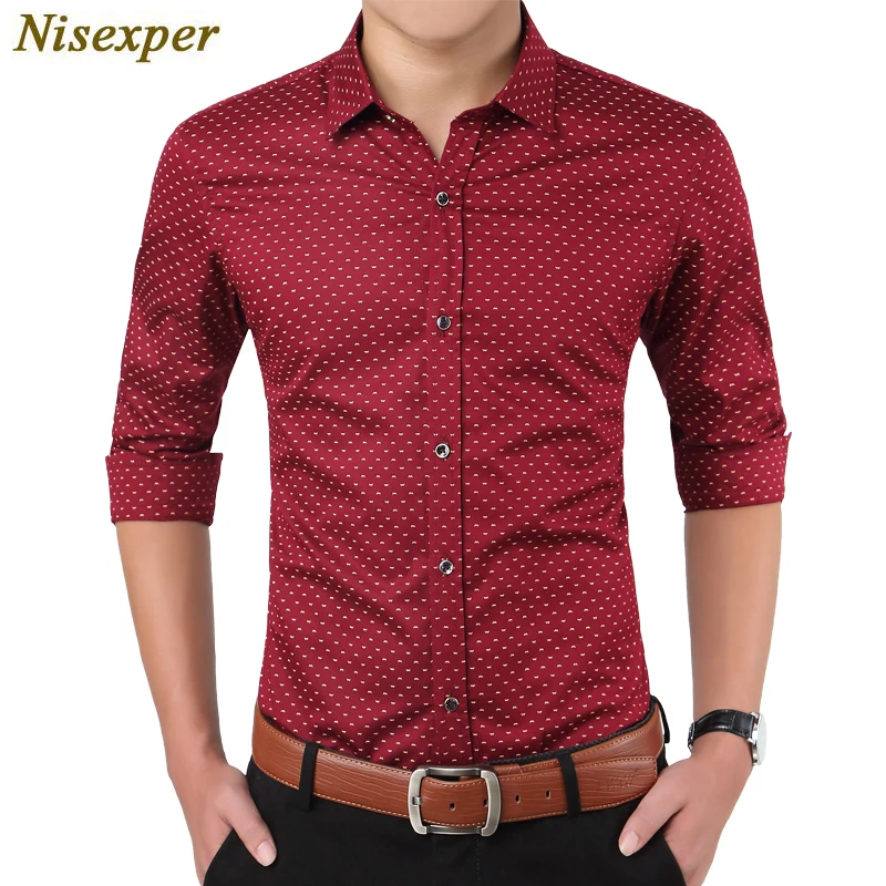 

Men's Shirt Hot New Floral Printed Male Social Shirt Cotton Good Quality Solid Slim Fit Mens Casual Men Shirts Brand Clothing