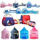 Портативная детская палатка 3 в 1, детский туннель для ползания, Игровая палатка для дома, Шариковая яма, палатка для бассейна, Набор держателей для океанских шаров