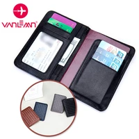 credit id card holder men sheepskin genuine leather passport cover wallet women kintting business travel card case coin purse