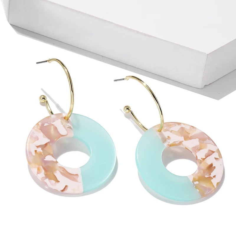 2019 большие массивные серьги для женщин акриловая смола ручная работа ацетат