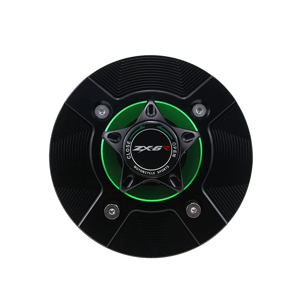 

For KAWASAKI ZX-6R NINJA ZX 6R 2019-2020 Logo 8 Colors CNC Aluminum Keyless Motorcycle Accessories Fuel Gas Tank Cap Cover