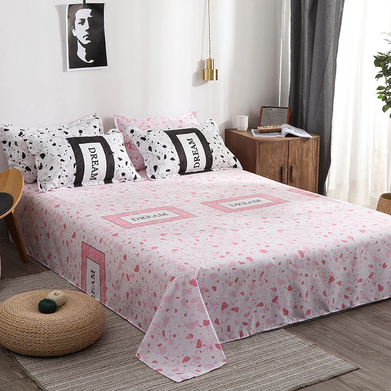 4 шт. Бесплатная доставка серо розовый фрагмент печать постельное белье набор 2019