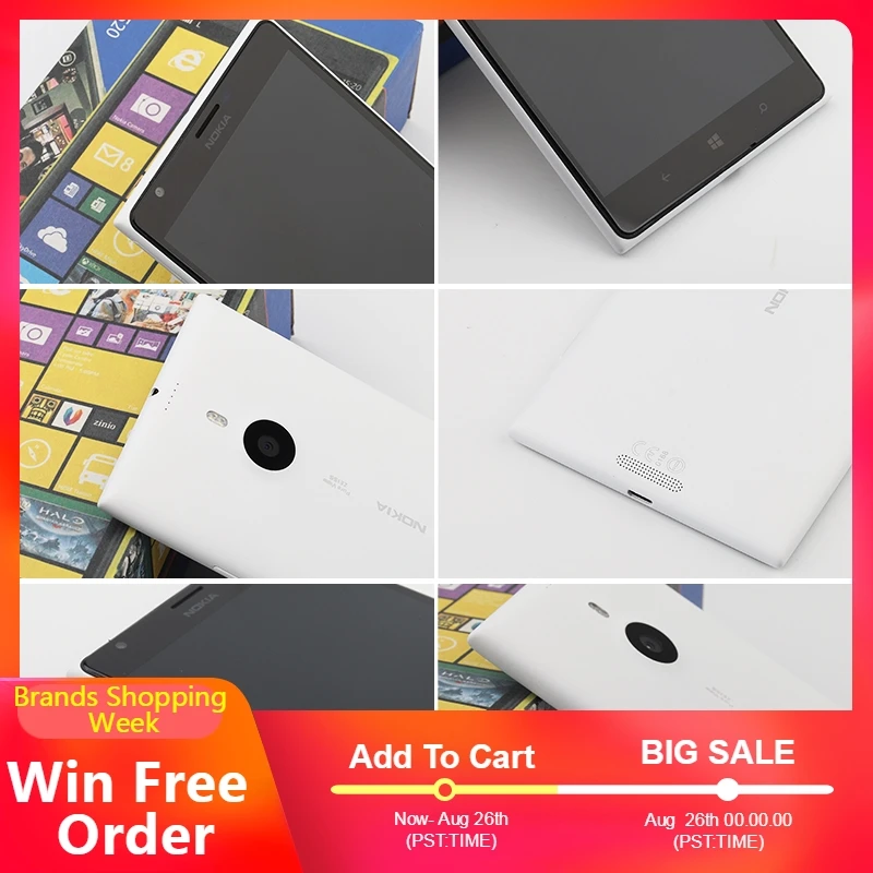 Оригинальный Nokia Lumia 1520 Windows телефон четырехъядерный 2 Гб ОЗУ 16 Гб/32 ПЗУ мобильный 20