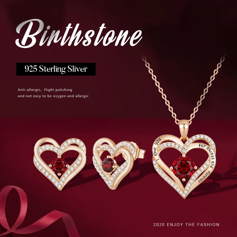 Cdyle женский кулон в виде сердца ожерелье серьги набор с циркониевым камнем я