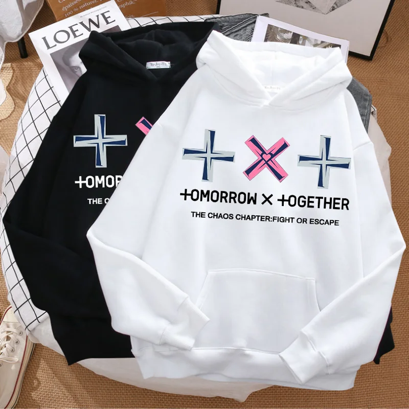 

Толстовка унисекс в стиле Харадзюку, Стильный пуловер с надписью Kpop The хаосы, Повседневная Уличная одежда