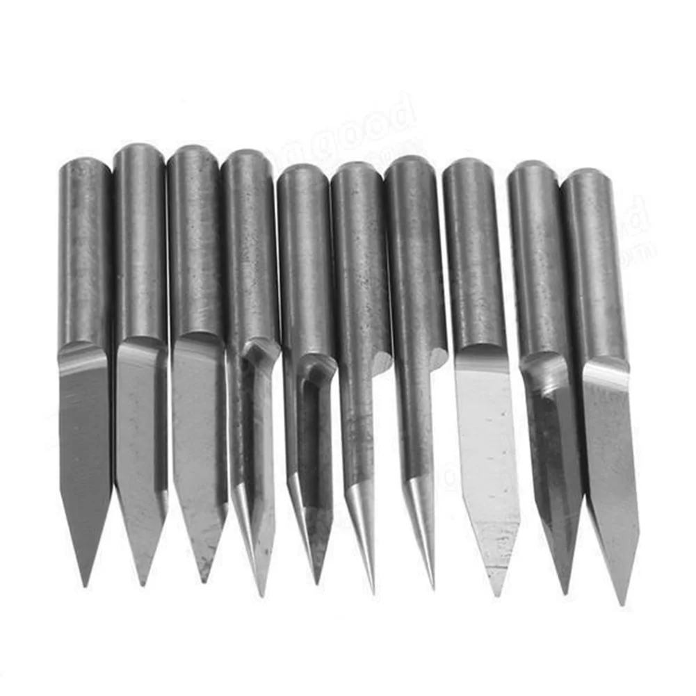 

10 pcs Carbide PCB Engraving Bits Spare 30 degrees Engraving tool V-shape 0.1mm