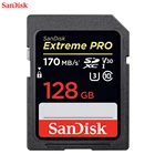 Оригинальная карта памяти SanDisk Extreme PRO, 64 ГБ, для камеры, 95, 32 ГБ, класс 10, 633X, 4K, 128 ГБ, карта памяти для камеры, 256 ГБ