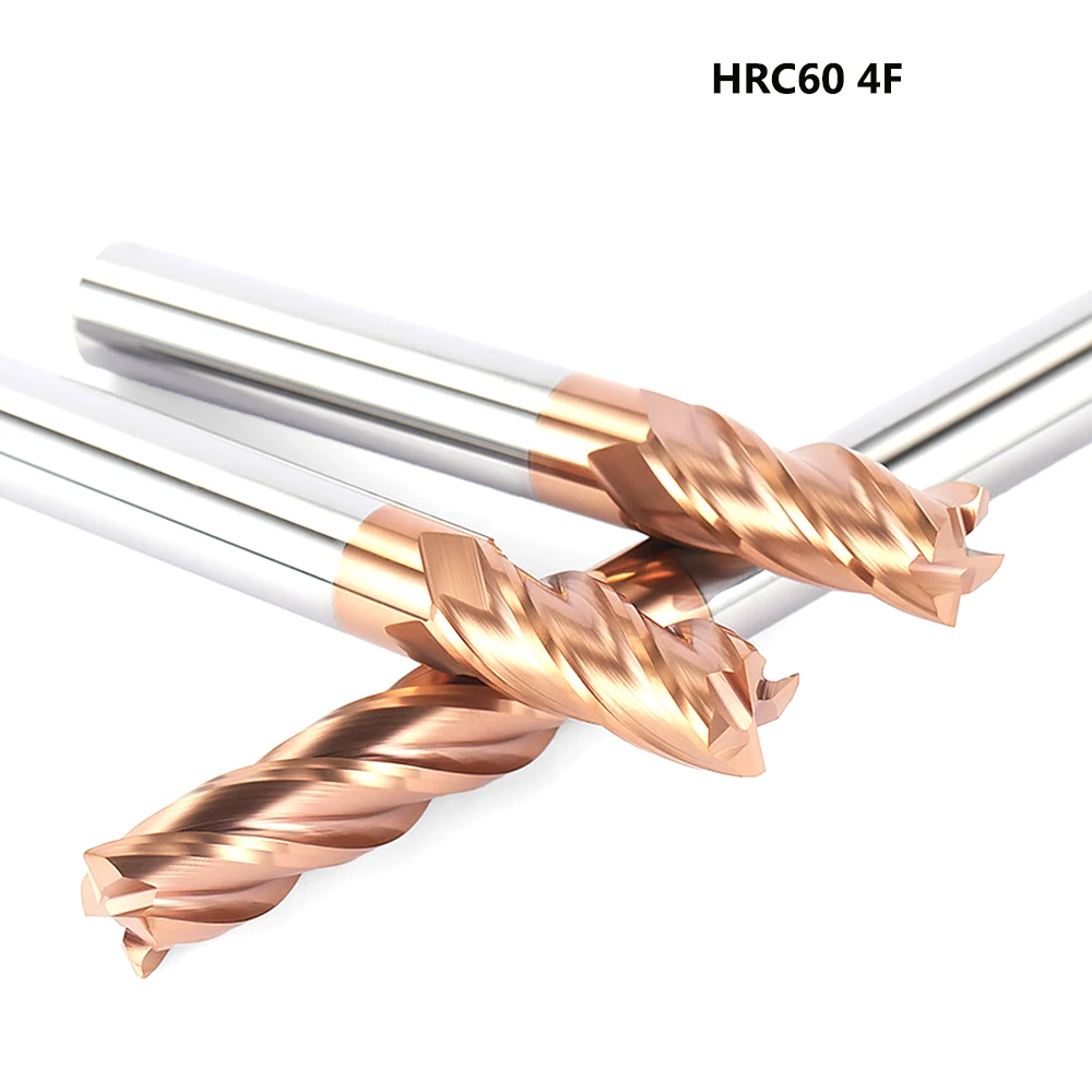 Концевая фреза HRC60 твердосплавная спиральная стандартная длинная с 4 канавками 1