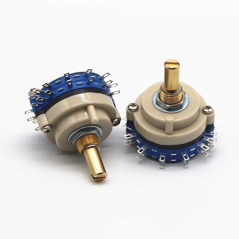 Sealed Rotary Waveband Switch 2X12 2-Layer 12-Lever 6.0mm Double-Row Common Pin 1PC | Speaker Accessories
