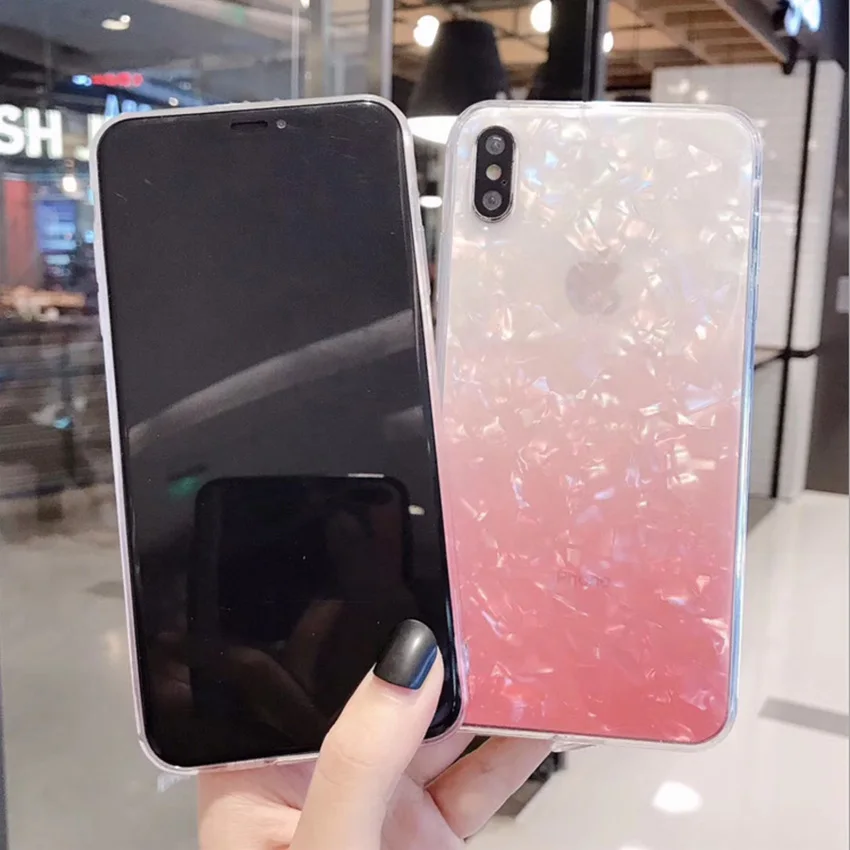 Чехлы для iPhone11pro Max x xs xr 6 7 8plus постепенный Роскошный чехол из ТПУ с узором задняя