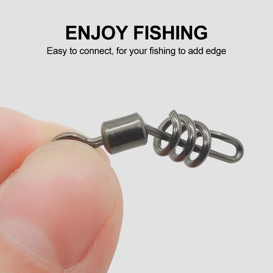 Фото ESFISHING 50 шт. роликовая Поворотная оснастка Coastlock шариковый подшипник роликовый шарнирный сплошной кольцевой Разъемный соединитель для рыбал... №3