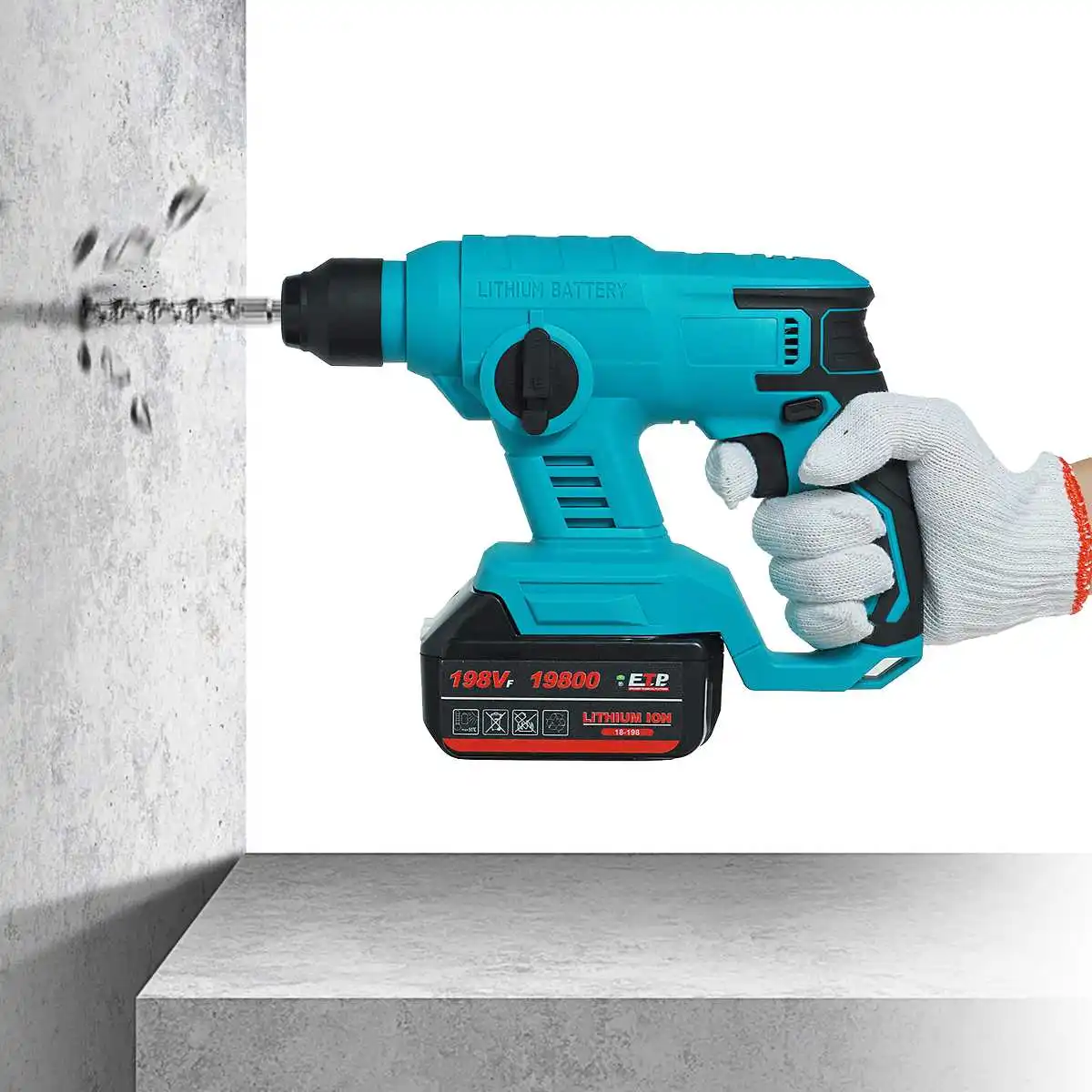 

Brushless Cordless Electric Hammer Rechargeable Multifunction Impact Drill Rotary Hammer Power Tool for Makita 18V Battery
