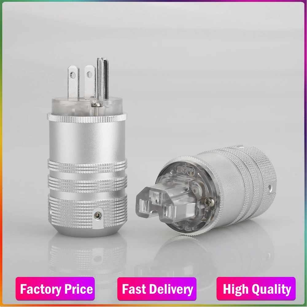 

Audiocrast Rhodium Plated HIFI Power Plug US Mains Power Connector HIFI Power Cable Plug DIY US Power Connector
