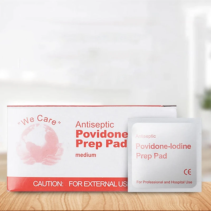 

200Pcs Portable Povidone-Lodine Prep Pad Sealed Sterile Packing Disposable Wound Disinfection Pad For Outdoor Travel Home
