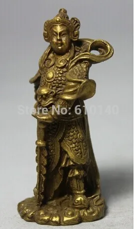 Китай Китайский латунный по феншуй стенд меч Skanda Veda God Warrior Wei Tuo статуя | Дом и сад