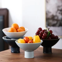 tall fruit bowl chinese style ceramic small size tea cake tray fruit dish dim sum plate living room dried dessert plate