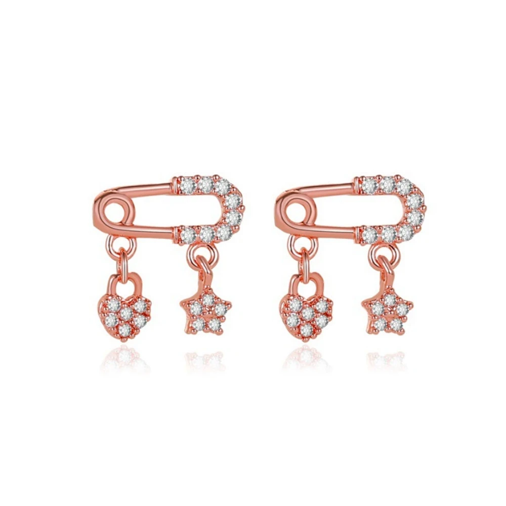 

New Sweet Zircon Pin Stud Earrings Small Love Five-pointed Star Pendant Earings Fashion Jewelry 2020 Women