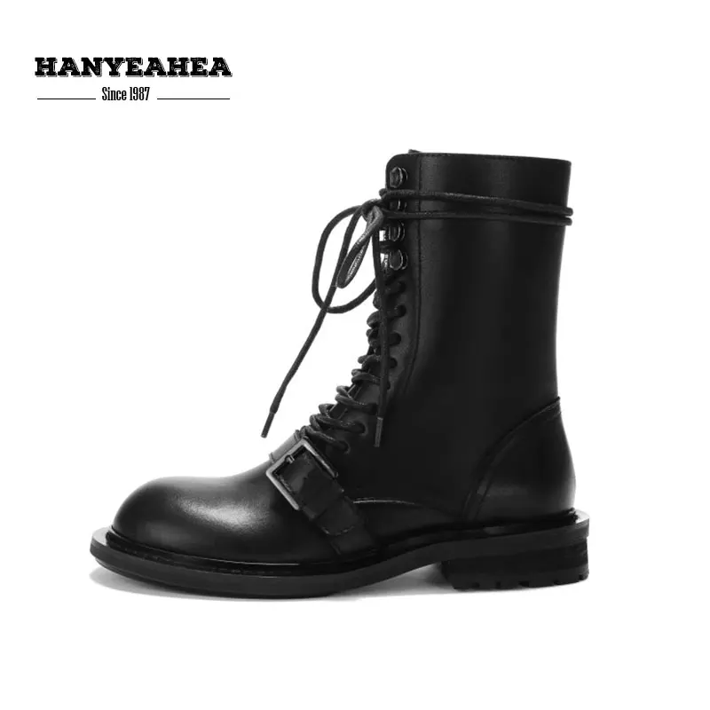 Ботинки с пряжкой женские нейтральные ботинки в стиле панк Модные зимние