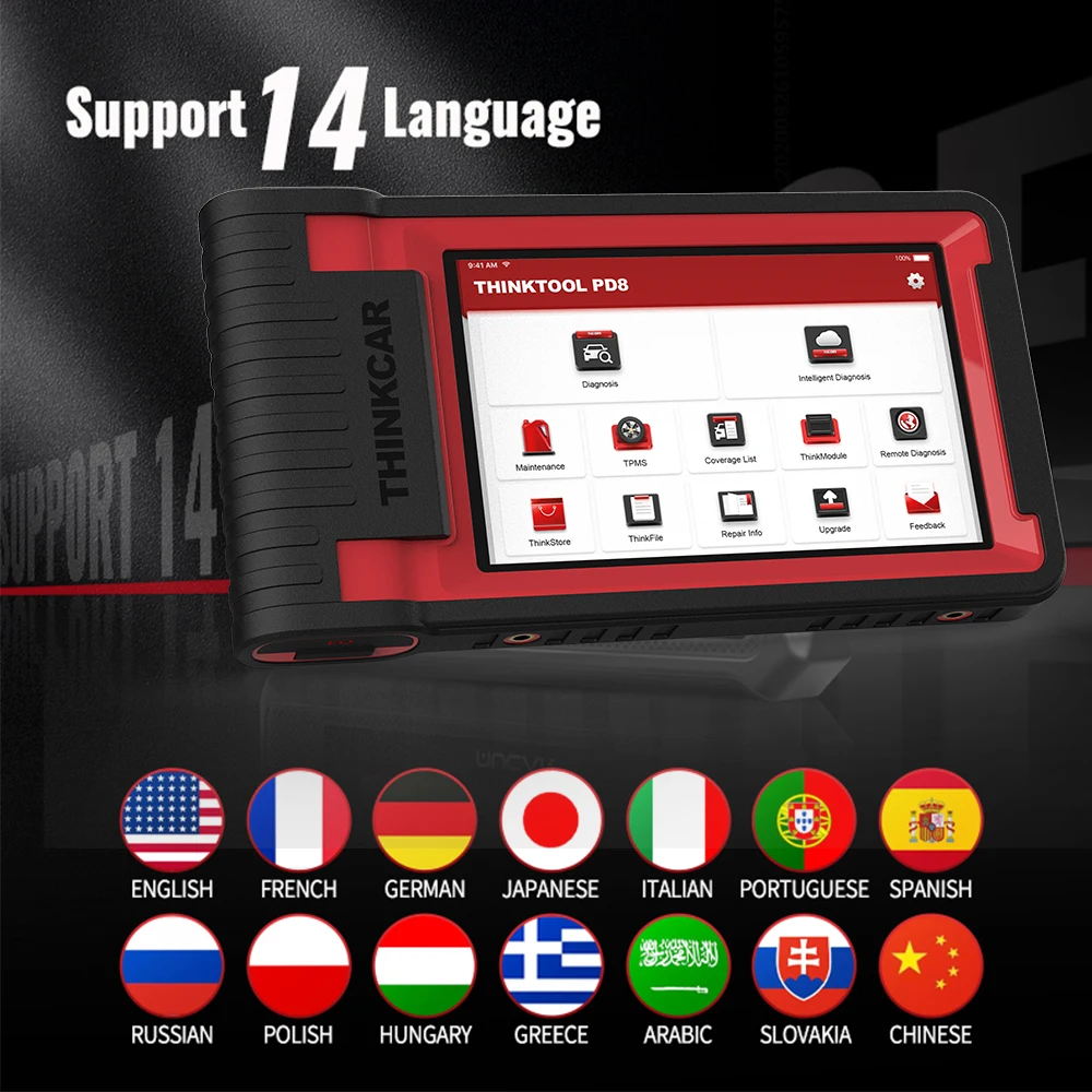 THINKCAR Thinktool PD8 Профессиональный сканер OBD2 28 Сервис сброса ECU Coding Code Reader Полная