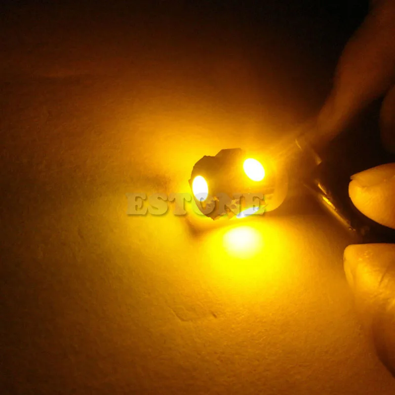 1 шт. желтый супер яркий T11 BA9S 5050 SMD 5 светодиодный светильник для автомобиля лампа