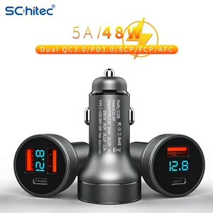 schitec car charger pd super fast usb c charger for iphone 13 12 xiaomi car charging quick 4 0 3 0 charge moible phone charger free global shipping