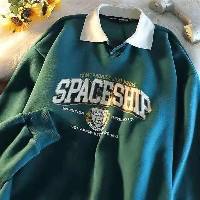 Женская винтажная толстовка с капюшоном зеленые пуловеры оверсайз в стиле