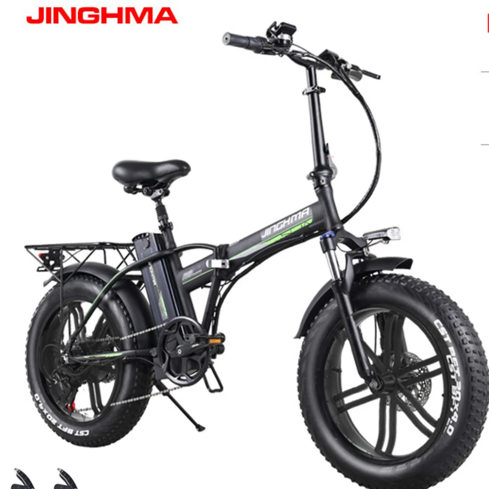

JINGHMA R8 Elektro Fahrrad 48V Lithium Batterie 2021 New Schnee Bike Klapp bicycle Elektrische Bike 800W 4.0 Fett Reifen e bike