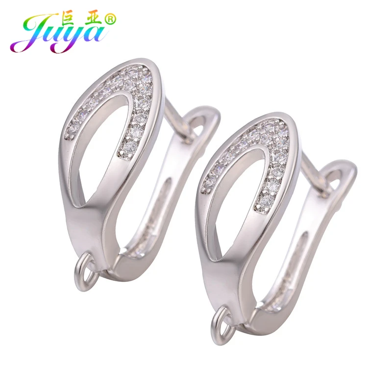 Juya, сделай сам, серьги, ювелирные изделия, Mkaing, аксессуары, застежка, серьги, крючки и застежки для модных жемчужных сережек, материал для изготовления - Цвет: White Gold