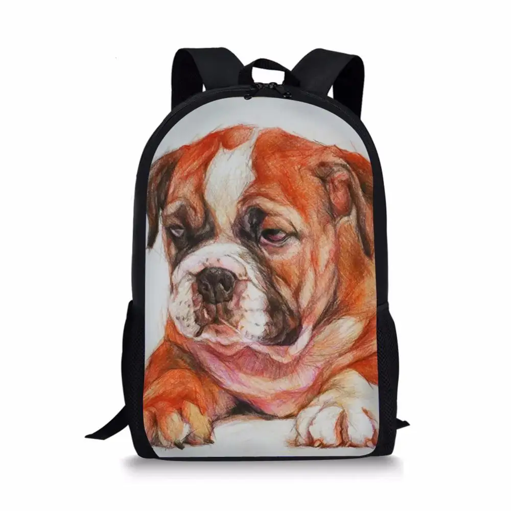 Kids School Bags Children's Travel Backpack Little Bulldogs Prints Pattern Primary School Toddler Backpack for Boys