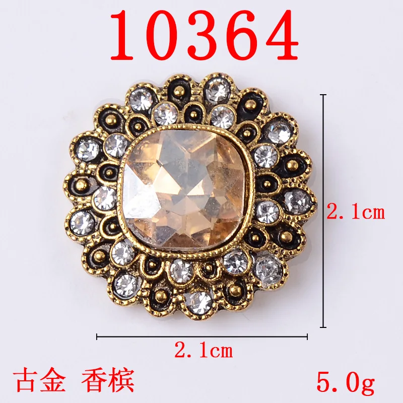 30pcs Antique gold alloy accessories flower plate buckle color crystal shoes and clothing materials bow tie DIY hand jewelry