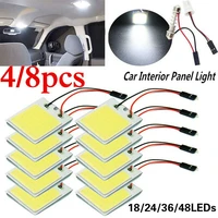 48 pcs car interior accessories 182448 smd t10 4w 12v cob car interior panel led lights lamp bulb dome light car panel lights