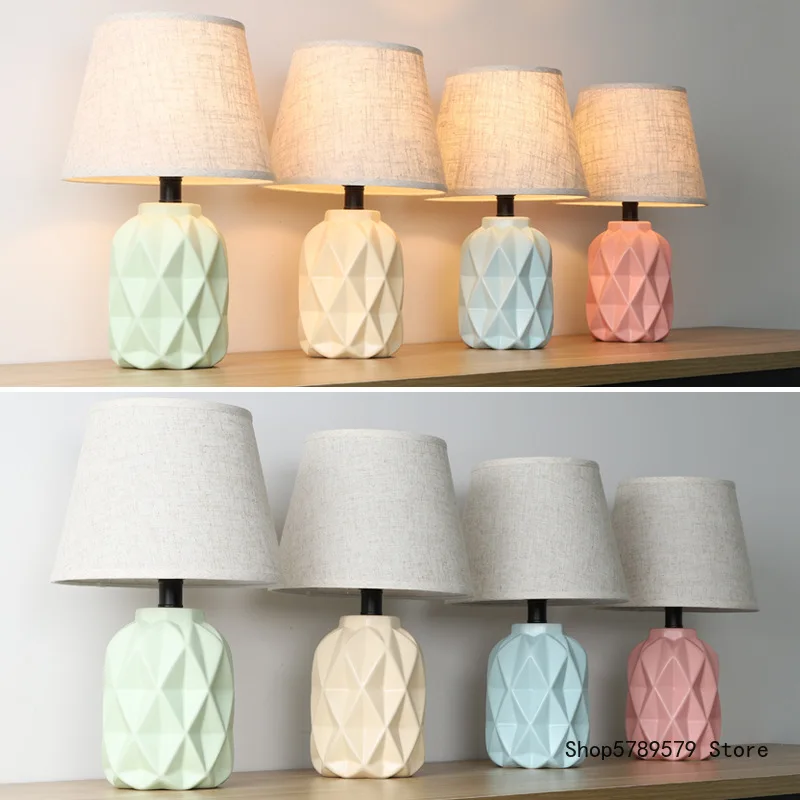 

Nordic Ceramic fabric art Table Lamp Modern Minimalist Creative Living Room Bedroom Bedside Decoration Night light XiaoFan