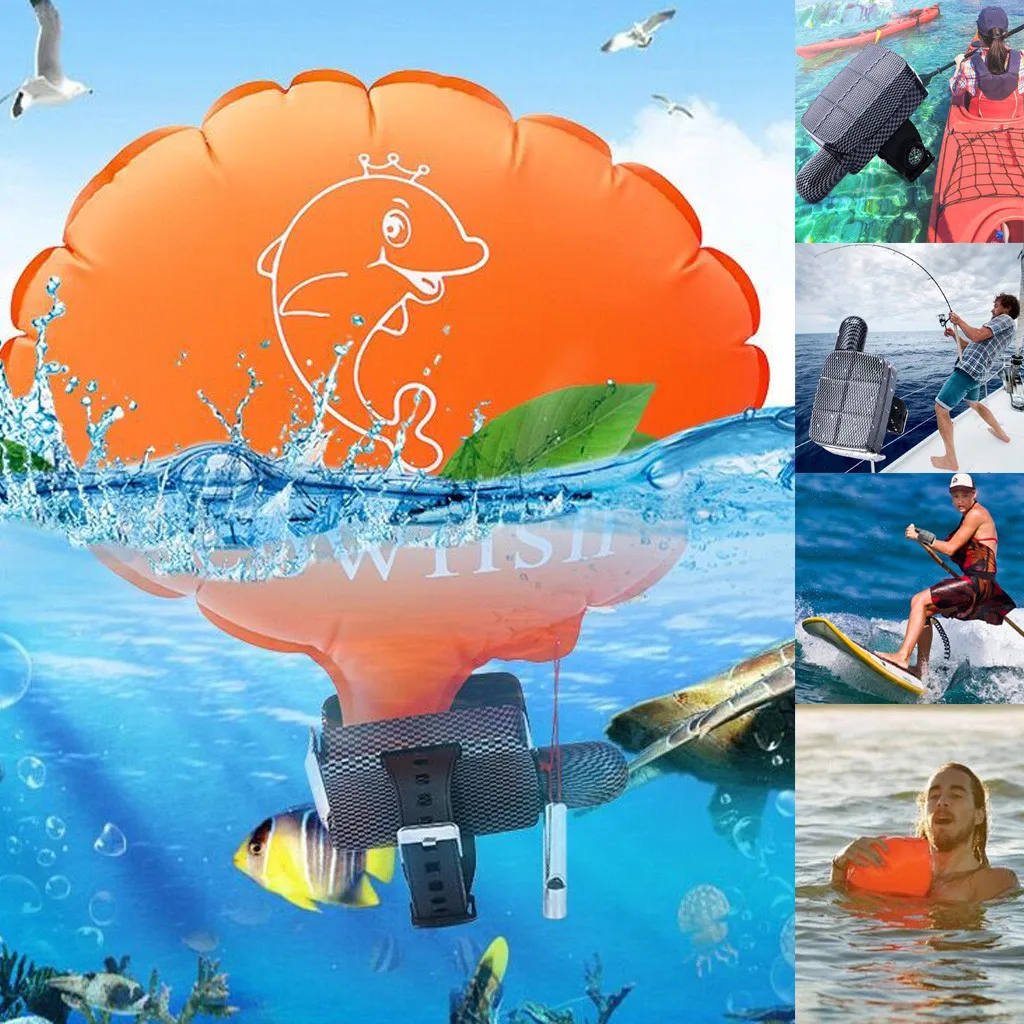 

Anti Drowning Portable Lifesaving Bracelet Float Wristband With Co2 Cylinder Inflatable Bladder Outdoor Swim Surf Self Rescue