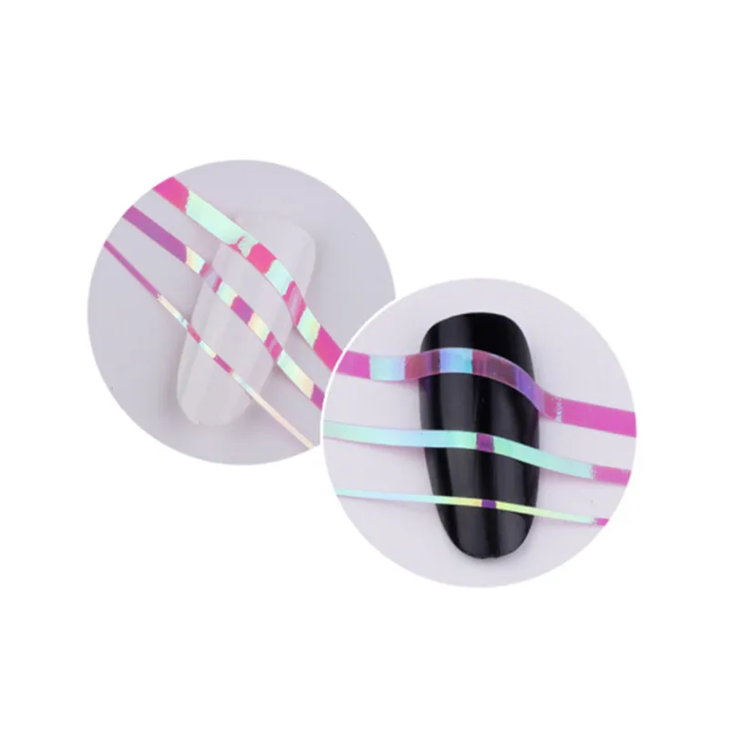 1 мм самодельная наклейка для ногтей фольга полосатая лента строка яркие цветные