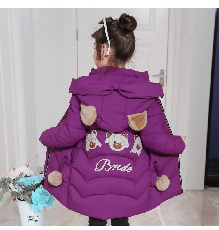 Зимняя куртка одежда с хлопковой подкладкой для девочек плотный Детский