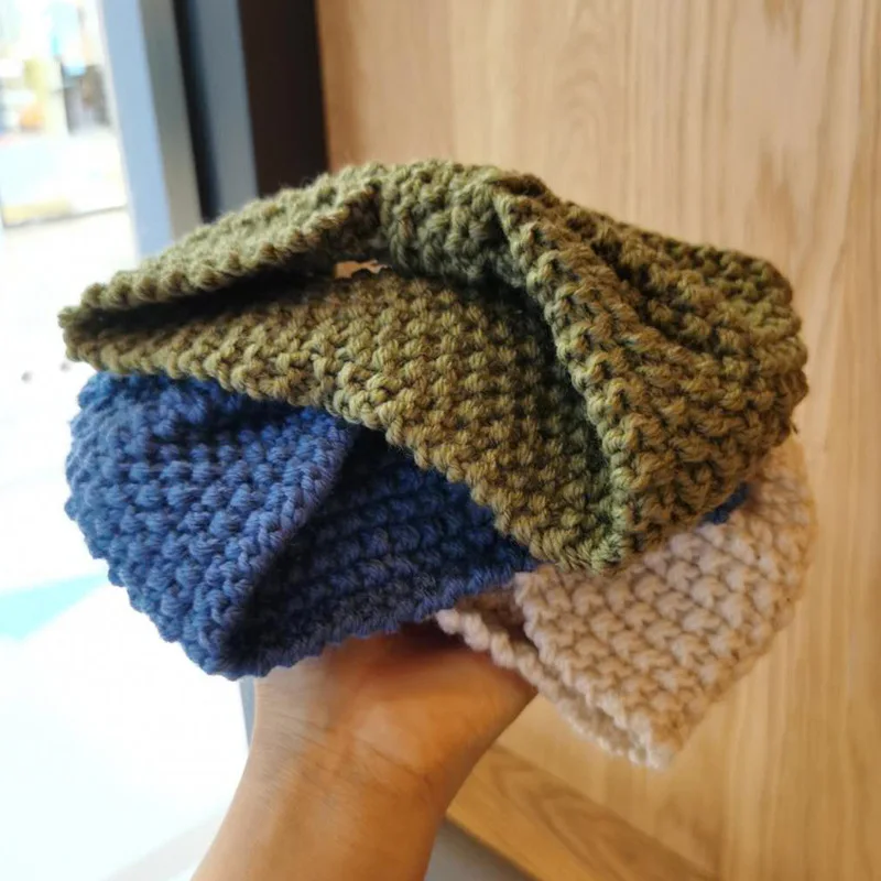 

Winter Girls Winter Wool Knitting Bow Headband Flower Hairband Knit Hair Accessories Hair Jewelry