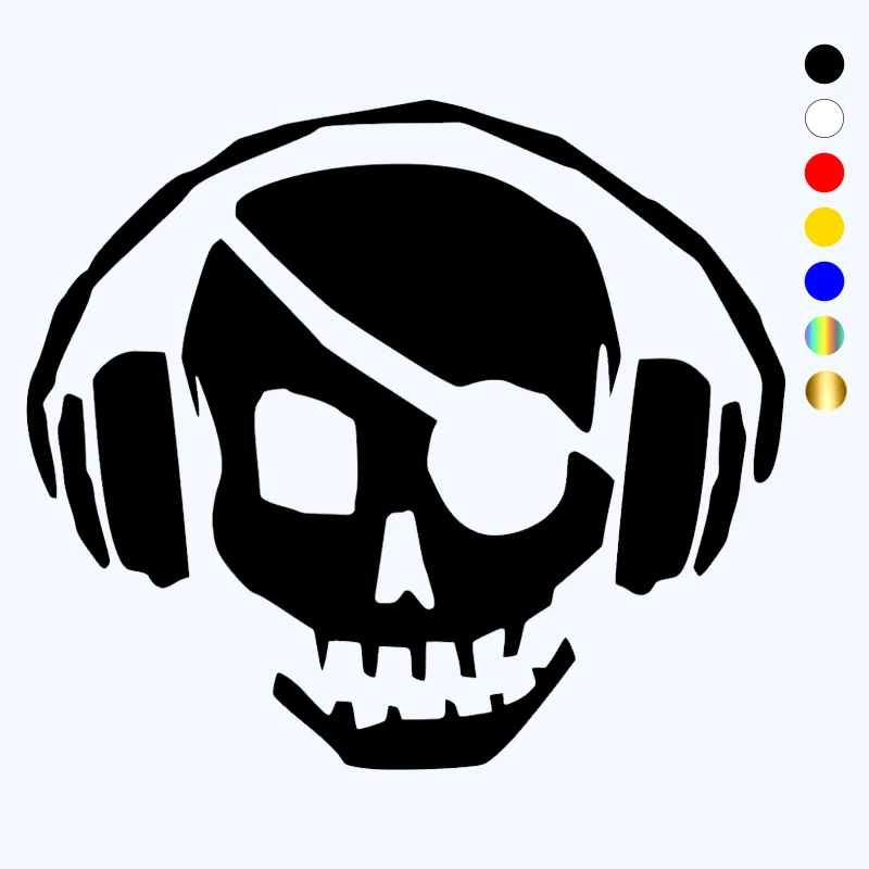 

CK20071# Vinyl Decal Pirate Skull Headphones Dj Car Sticker Waterproof Car Styling Decor on Motorcyle Truck Bumper
