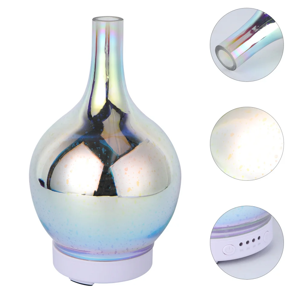 

120ML Creative 3D Led Color Night Light Humidifier Glass Grain Vase Shape Ultrasonic Essential Oil Diffuser for Home Office with