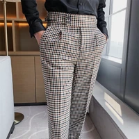 brand clothing autumn suit pants men clothing all match slim fit casual trousers straight office business formal wear pants 36