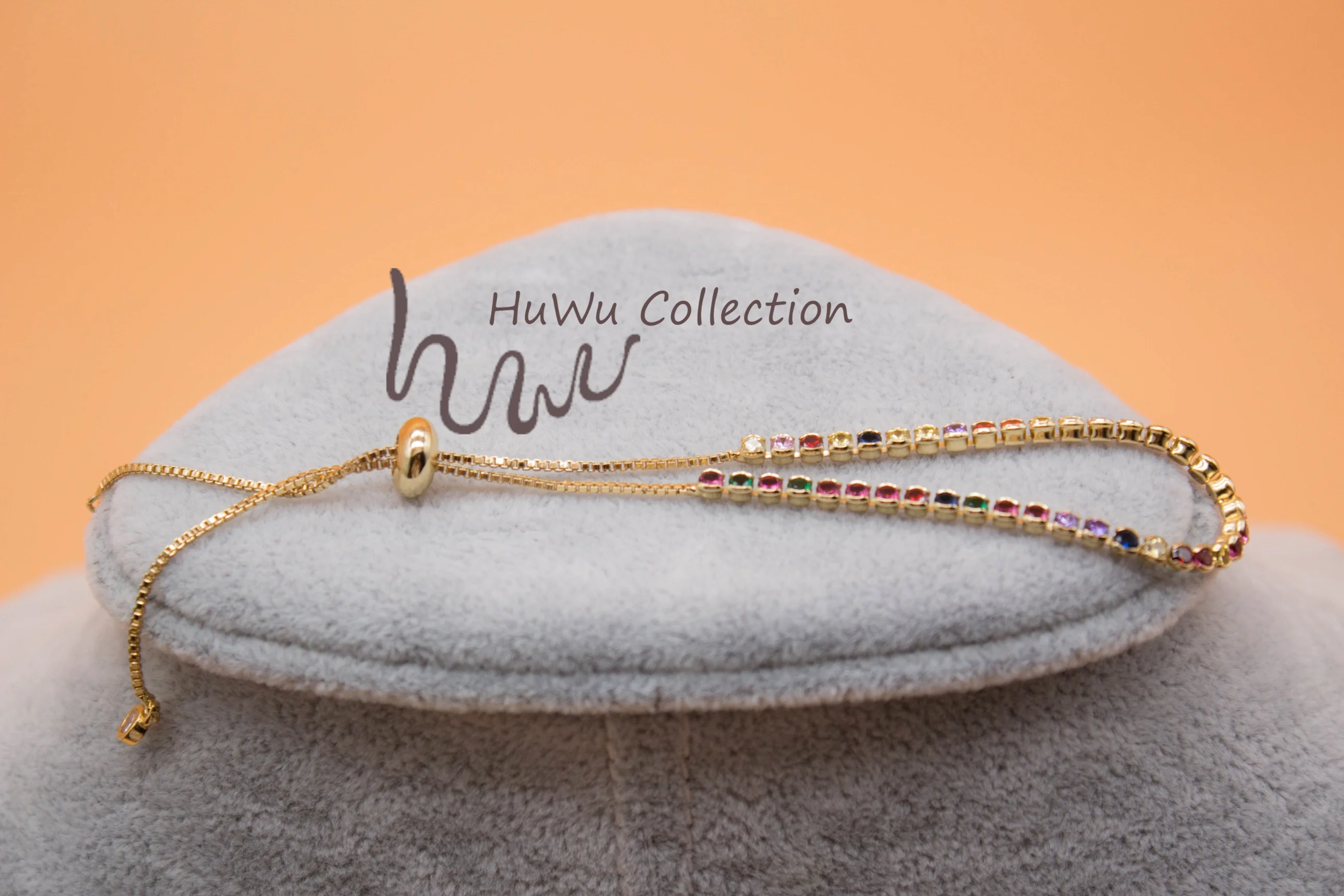 Женский красочный регулируемый браслет в Радужном стиле с цирконами медная цепь