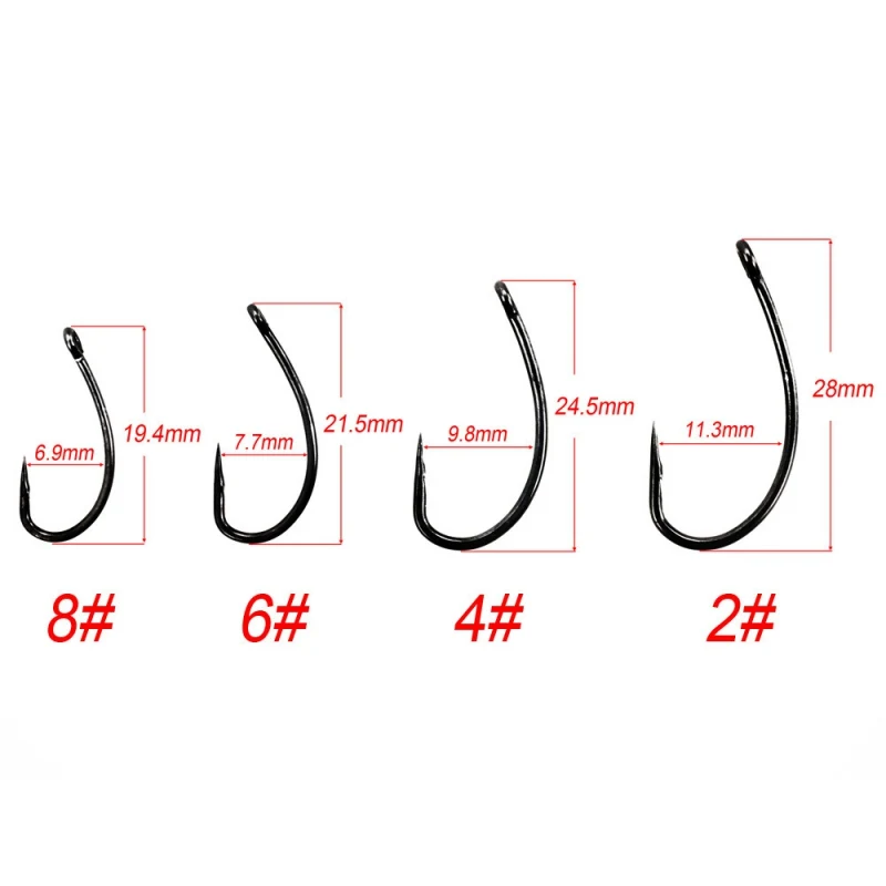 

50 Pcs/lot Boxed Fishing Hooks Universal Single Barbed Curved NO-Barb Hook Fishing Accessories