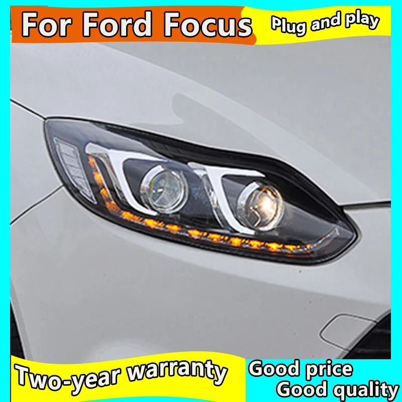 Автостайлинг для Ford Focus фары 2012 2014 светодиодный ные DRL Биксеноновые линзы дальний