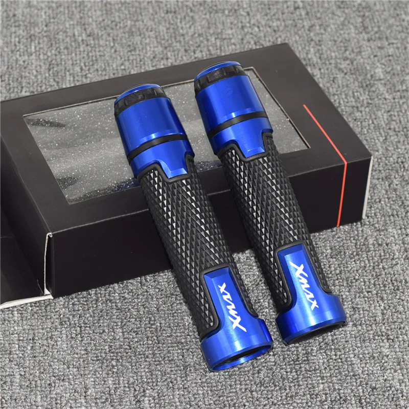 blue Дизайн 7/8 ''22 мм мотоциклетные ручки, противоскользящие ручки для скутера, рукоятки для Yamaha xmax 125 250 300 400 - Цвет: blue