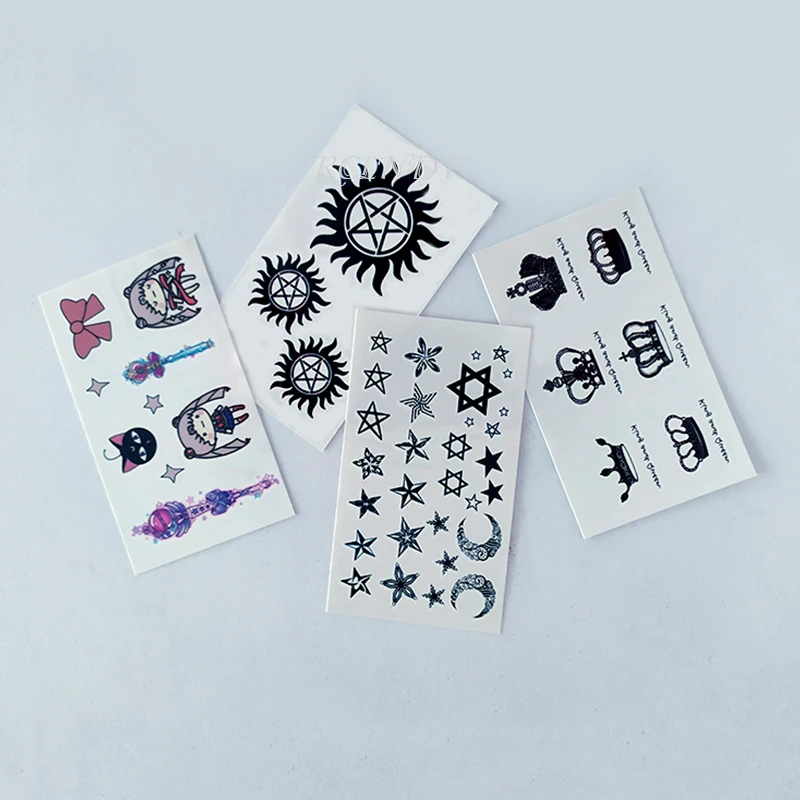 Водонепроницаемая Временная тату наклейка мультяшная девушка солнце тотем