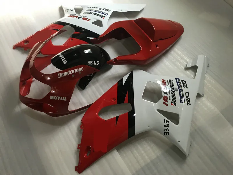 Набор обтекателей мотоцикла для GSXR600 750 01 02 03 GSXR 600 GSXR750 2001 2002 2003 ABS красные белые